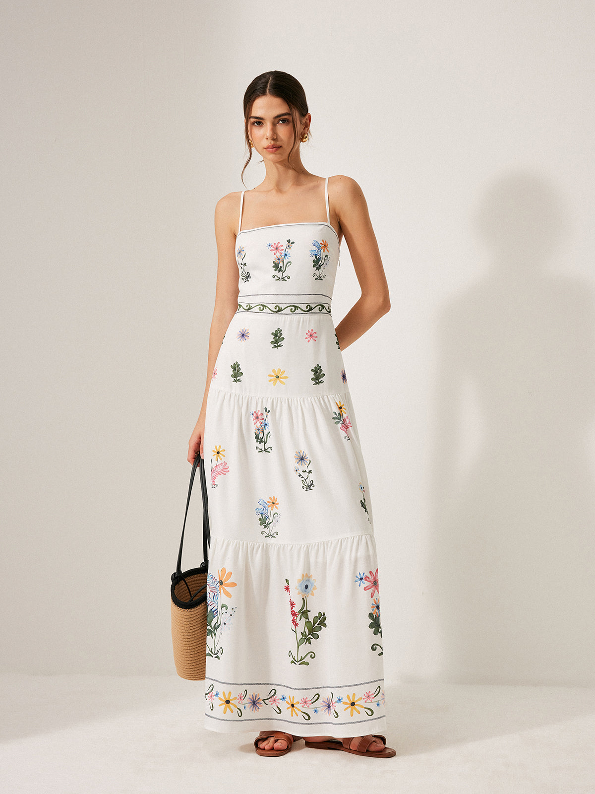 Boho Bağcıklı Sırt Askılı Elbise