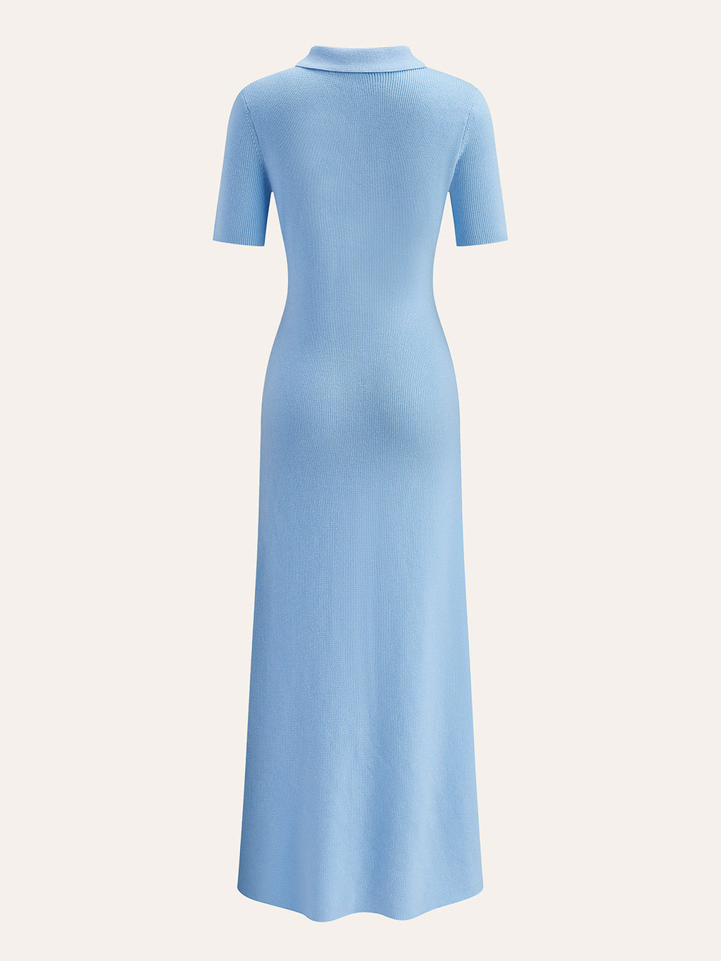 Metal Düğme Yaka Midi Elbise