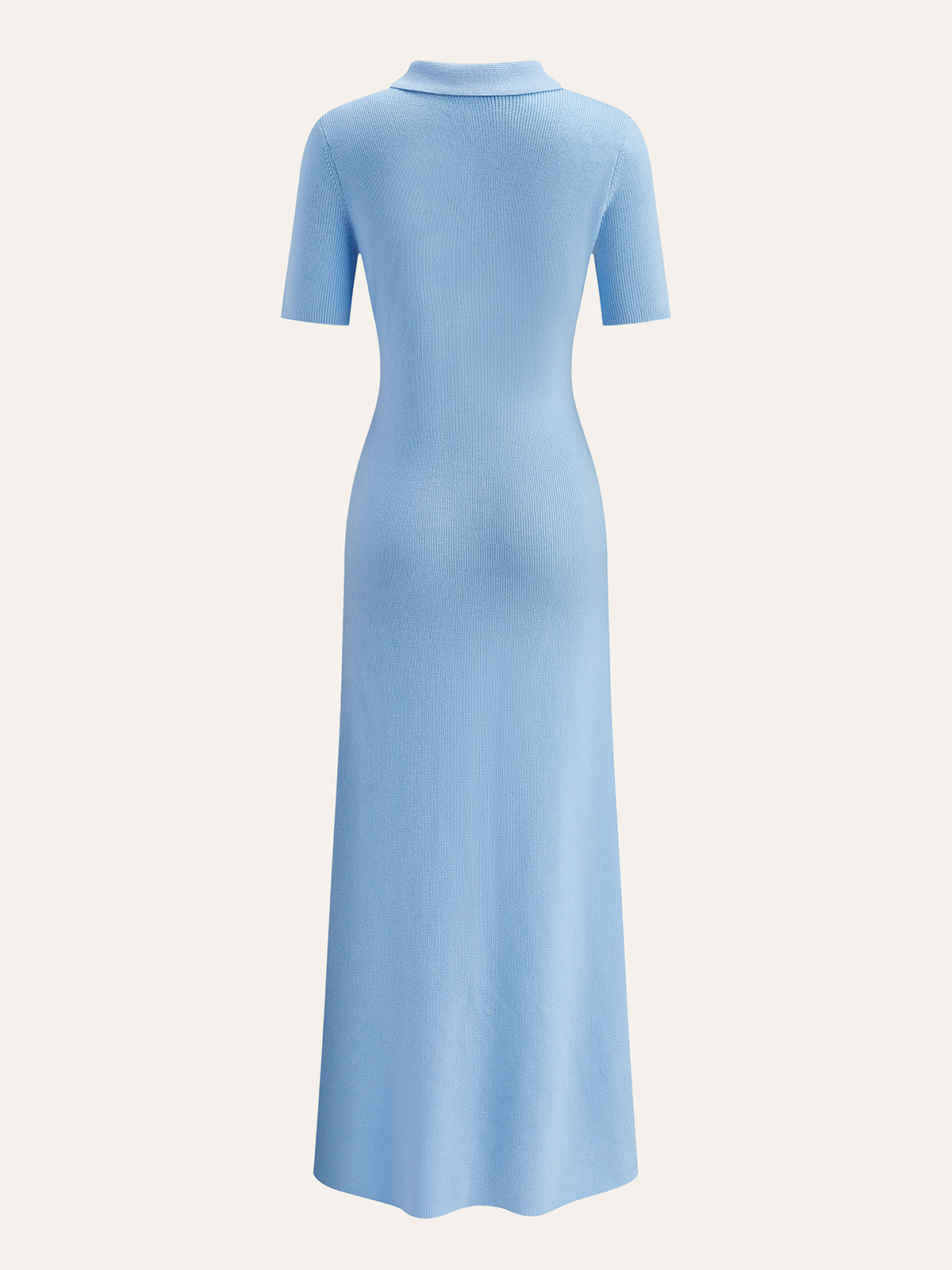 Metal Düğme Yaka Midi Elbise