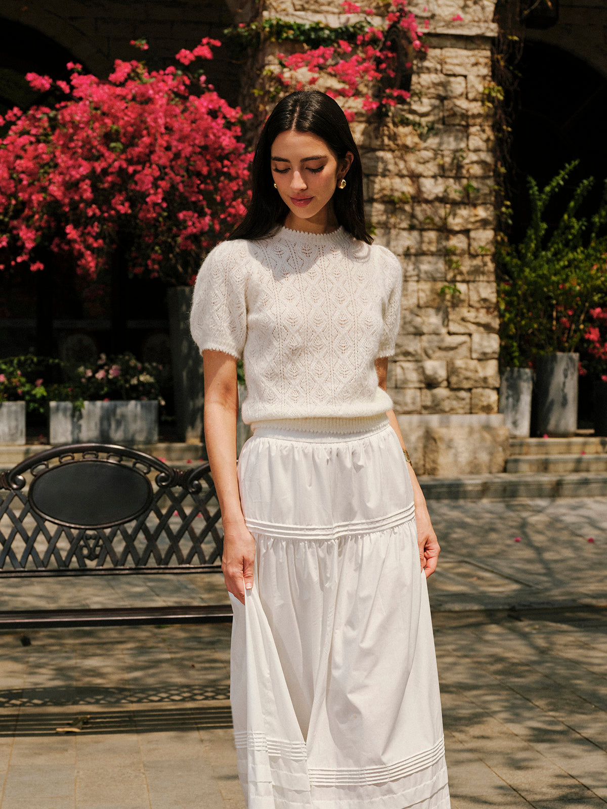 Yün Karışımlı Dokulu Örgü Üst