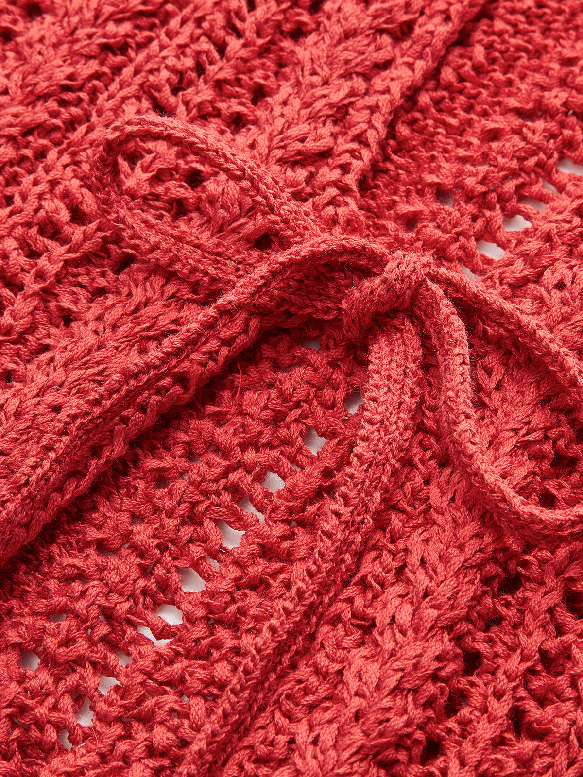 Örgü Önü Bağcıklı Kolsuz Yelek