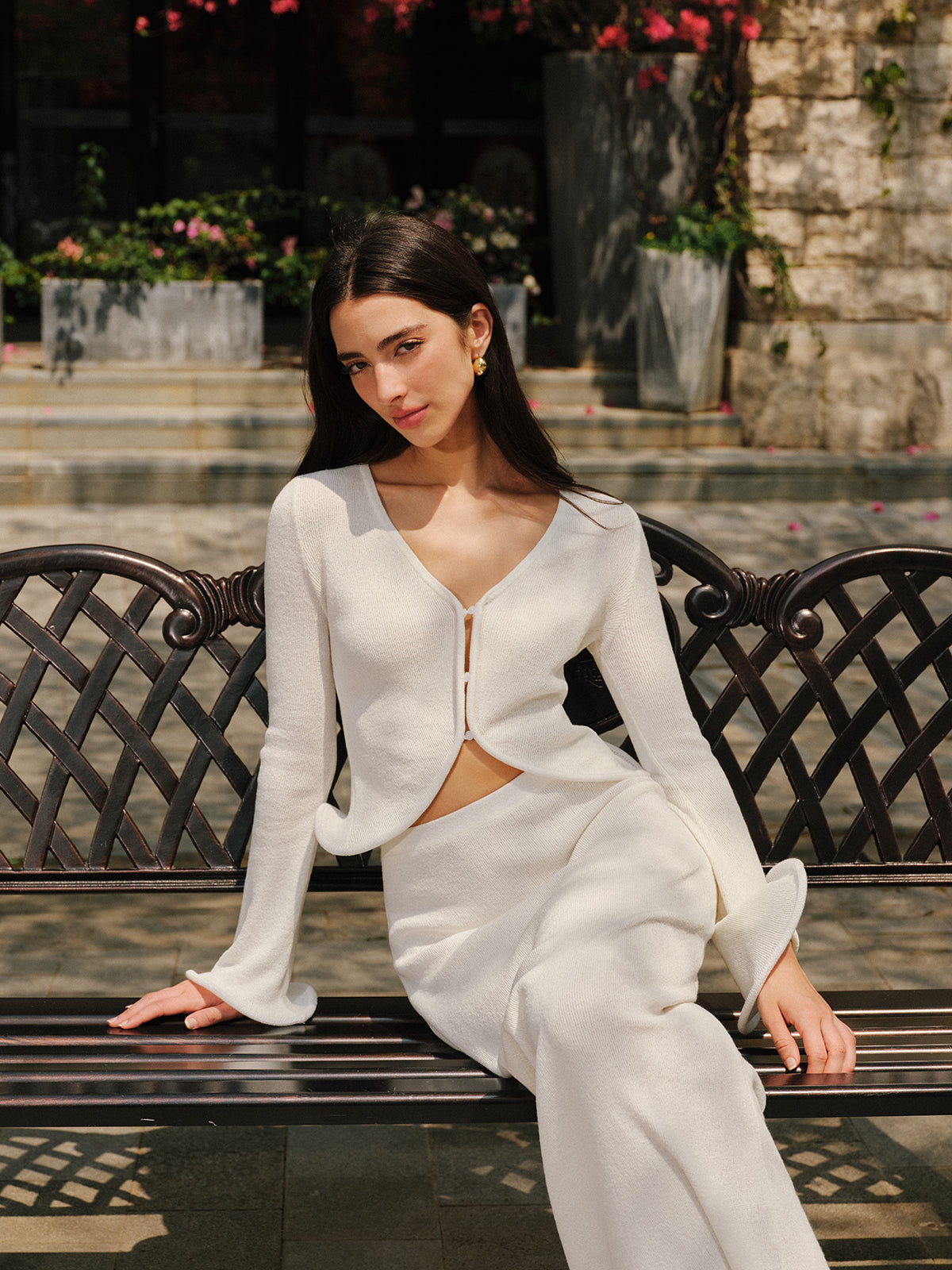 Fırfırlı Etek Örgü Hırka