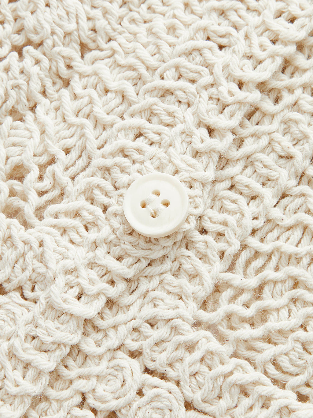 Pamuklu Tığ Örgü Düğmeli Üst