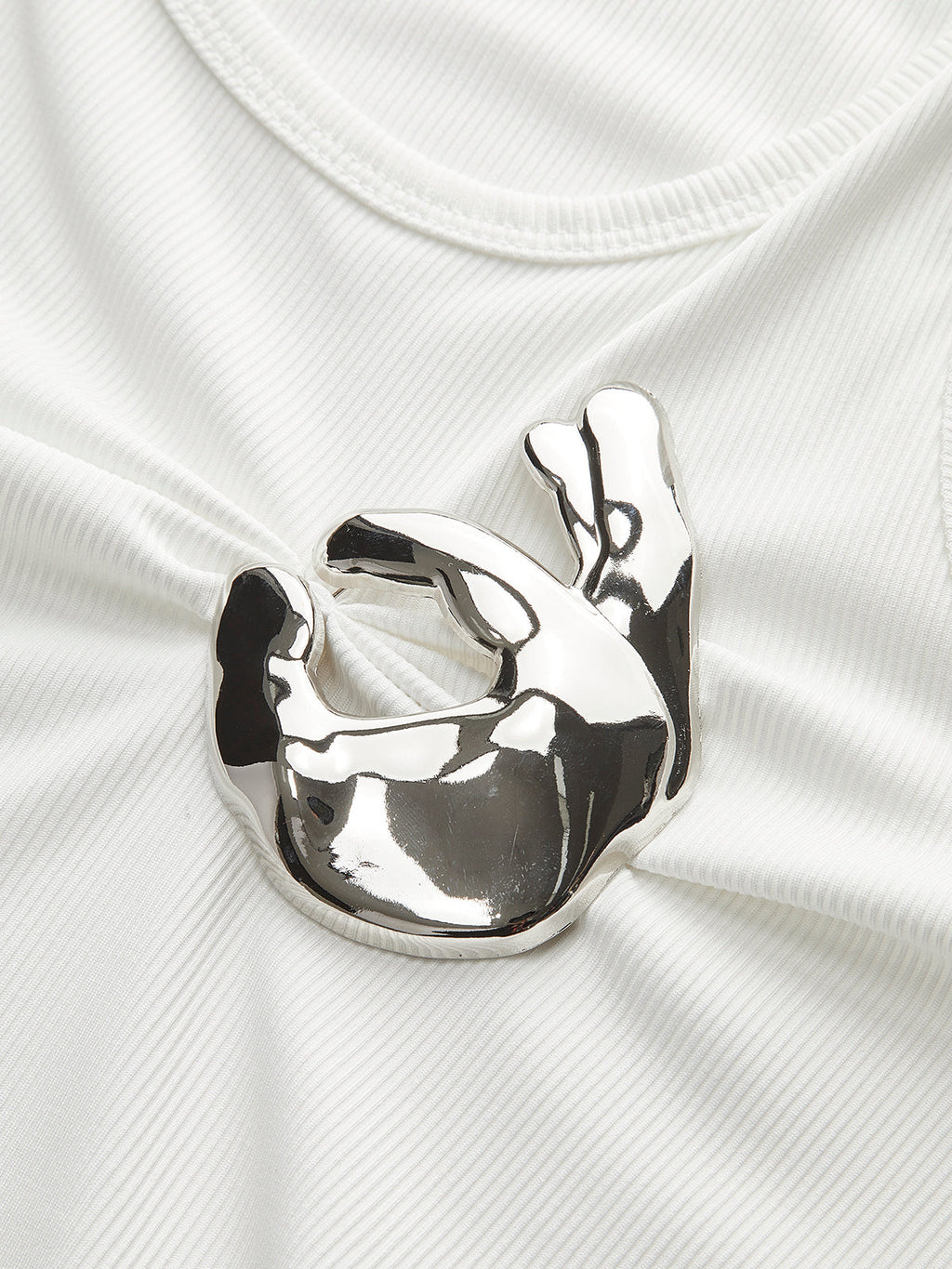 Metal Detaylı Yivli Örgü Üst