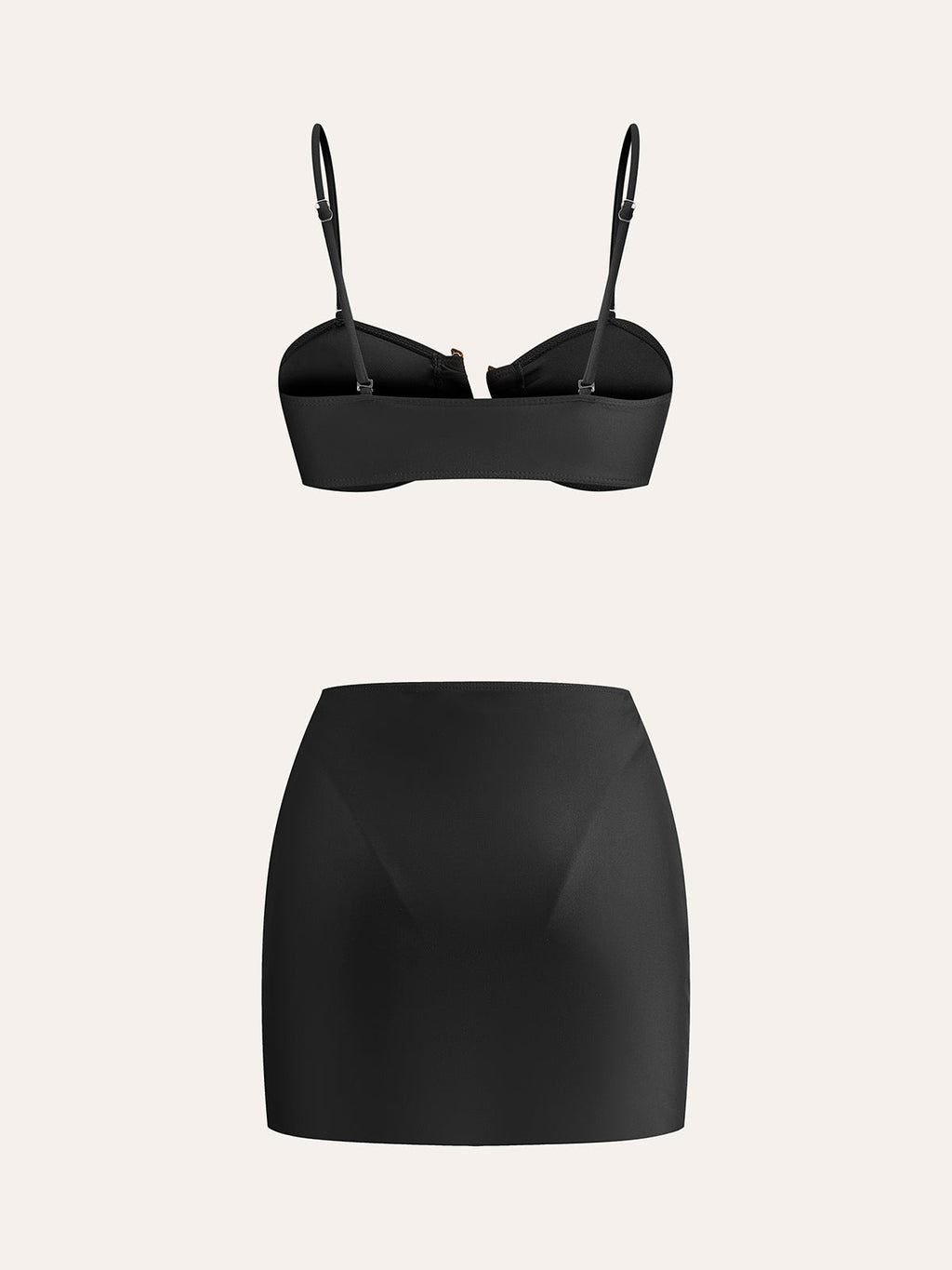 Altın Detaylı Bikini Takımı Ve Üst Etek