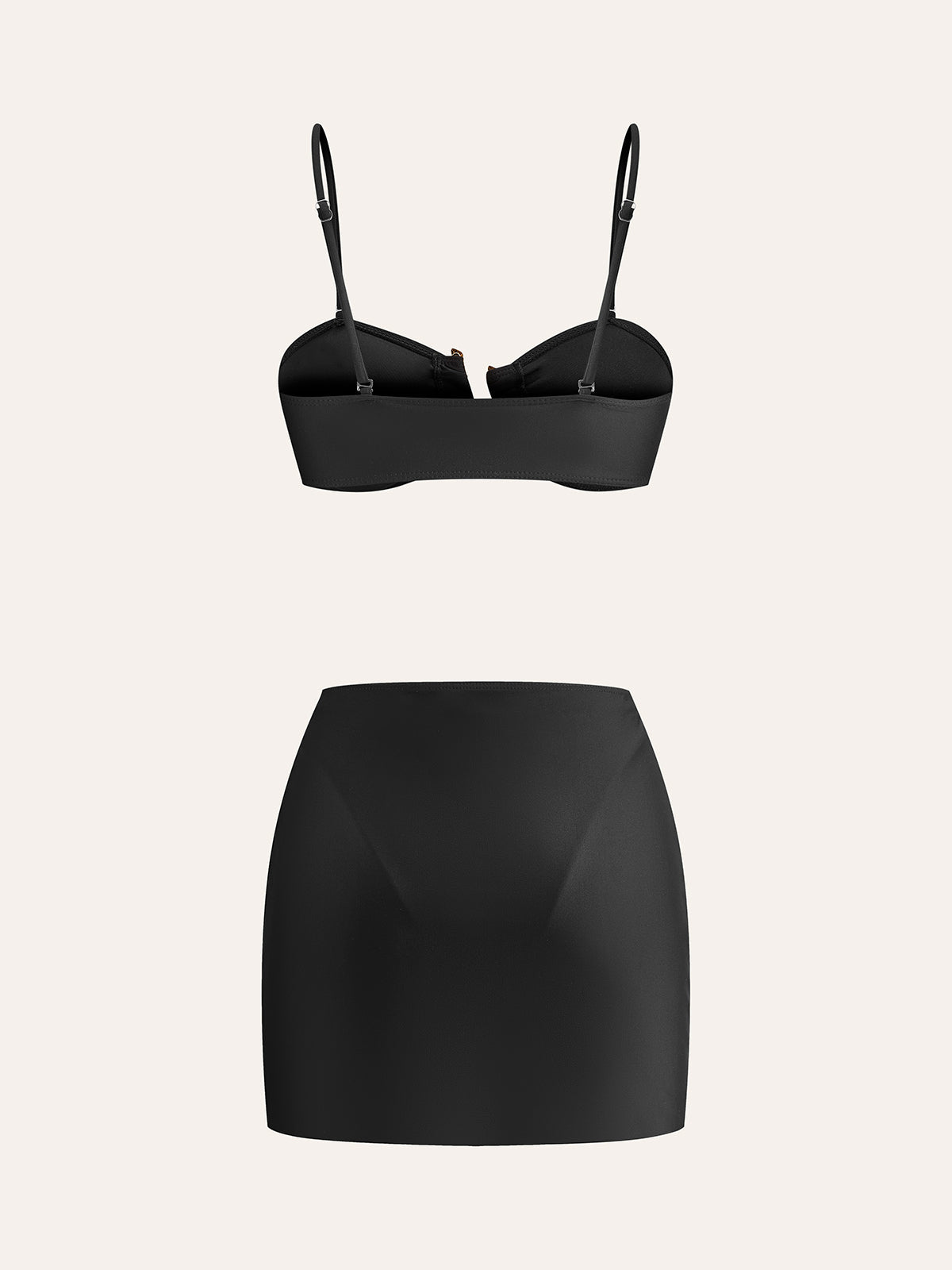 Altın Detaylı Bikini Takımı Ve Üst Etek