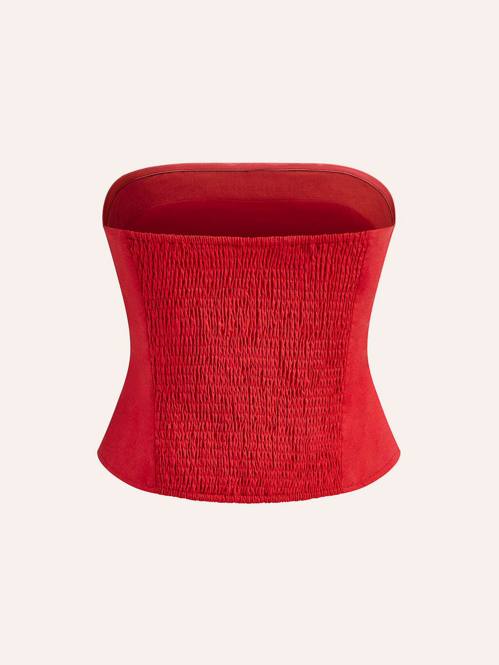 Pamuk Ve Keten Pliseli Straplez Üst