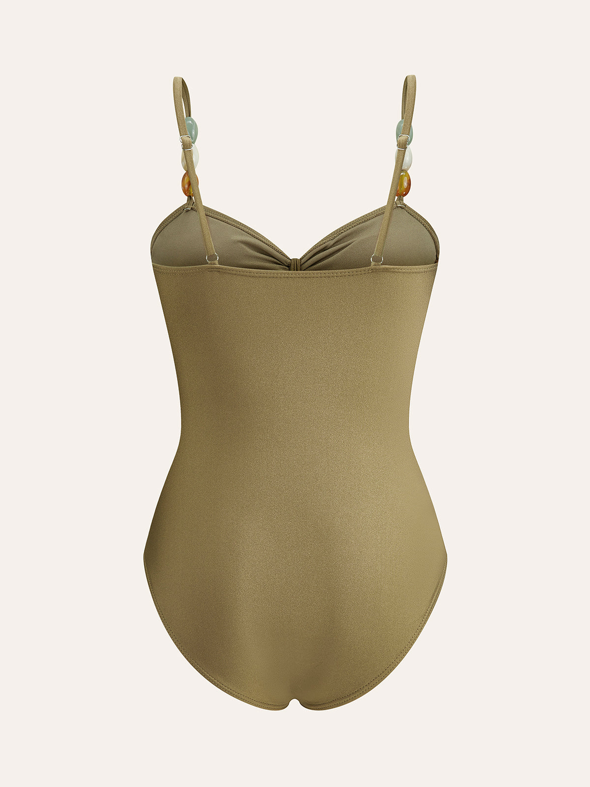 Boncuklu Askılı Kesikli Tek Parça Mayo