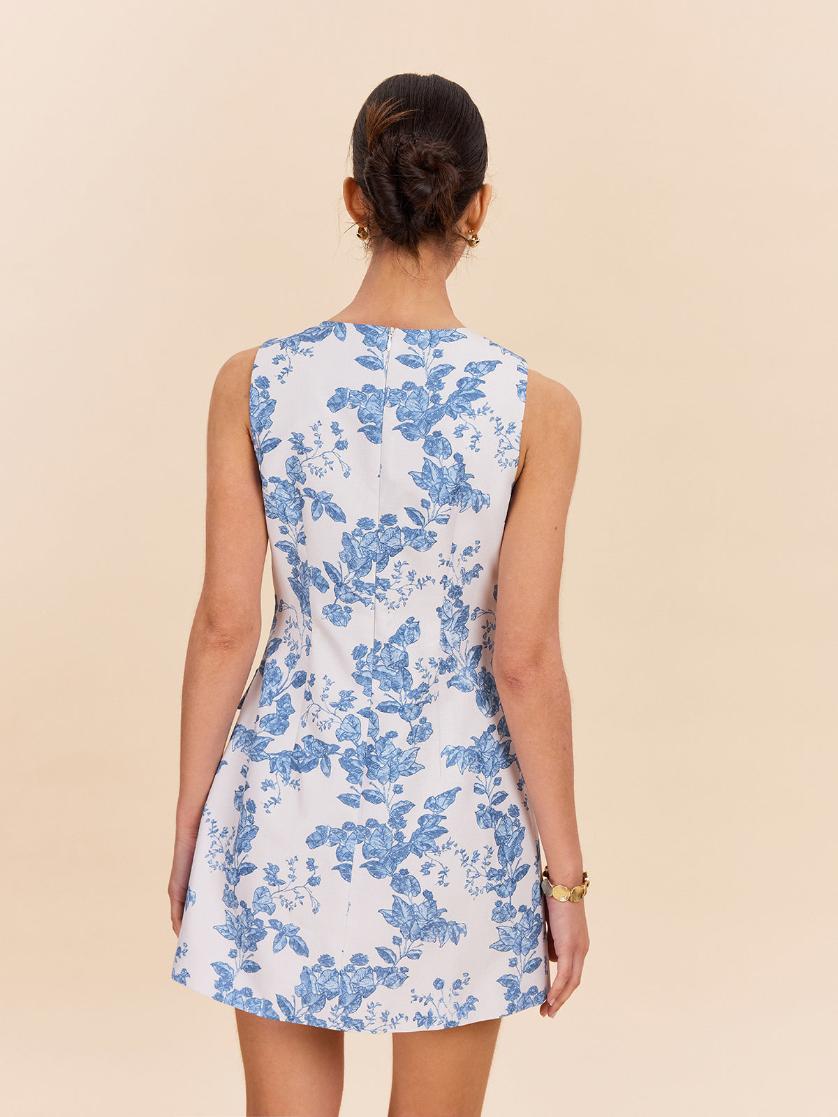 Çiçek Desenli Dekor Cepli Elbise