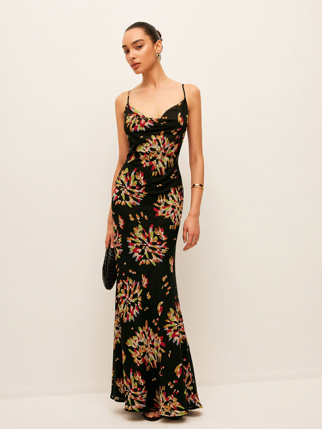 Boho Sırtı Bağlı Şifon Askılı Elbise