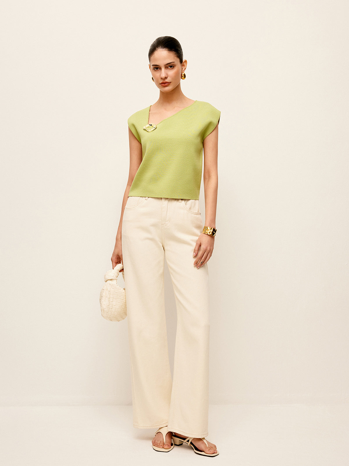 Metal Detaylı Örgü Üst