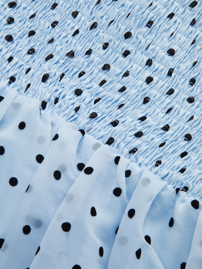 Çıkarılabilir Kemerli Polka Dot Elbise