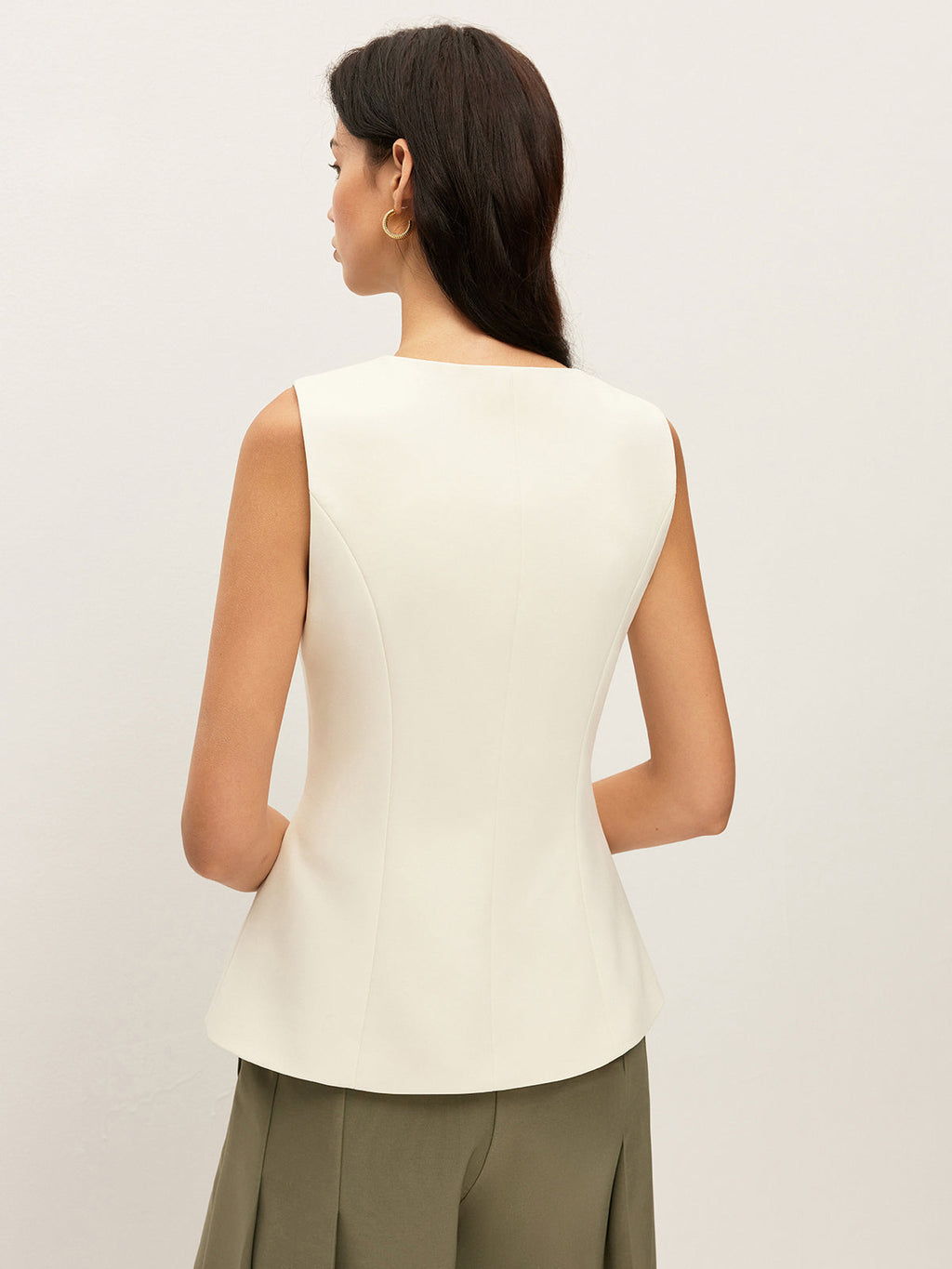 Deniz Yıldızı Metal Detay V Yaka Kolsuz Yelek