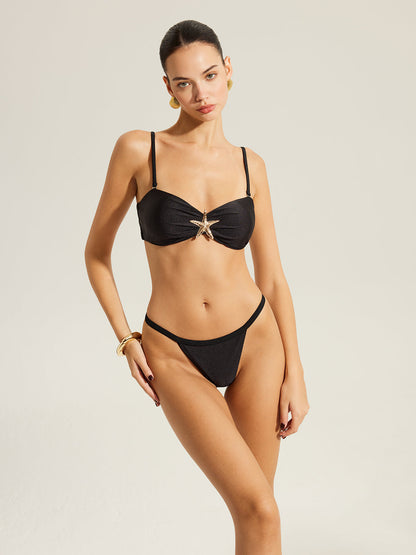 Altın Denizyıldızı Bikini Takımı Ve Üst Etek