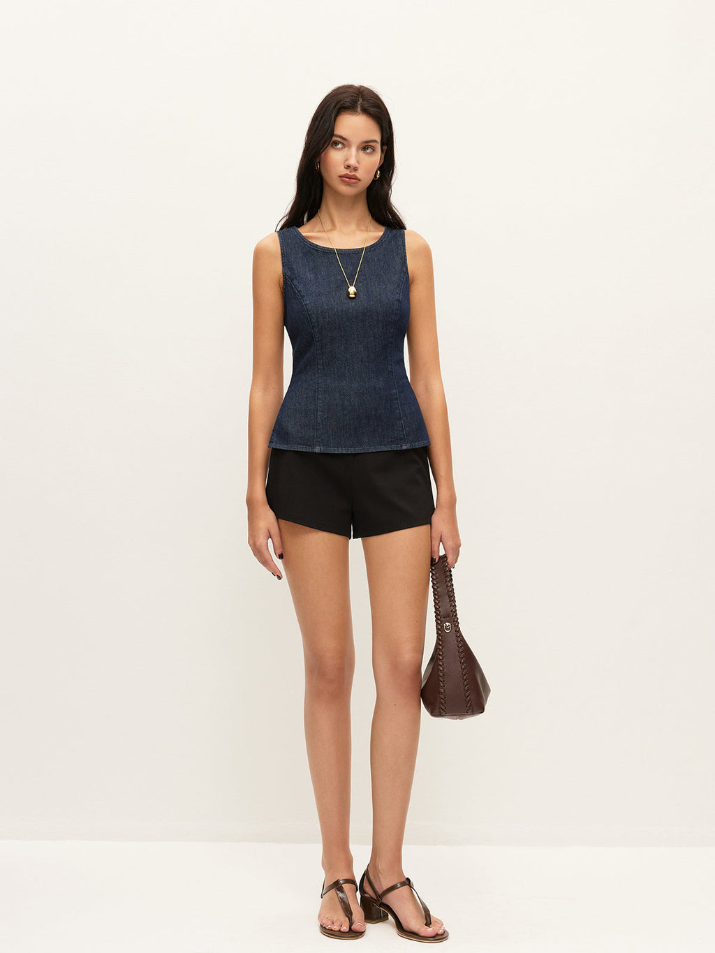 Sırt Bağlamalı Kot Üst