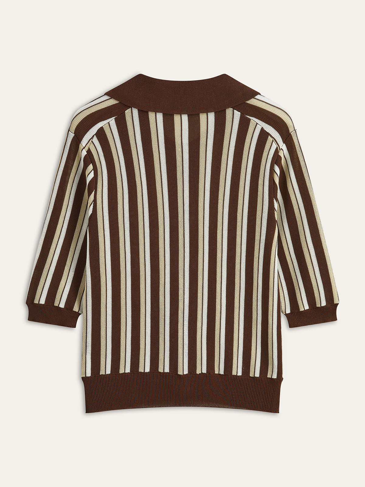 Çizgili Düğmeli Örgü Üst
