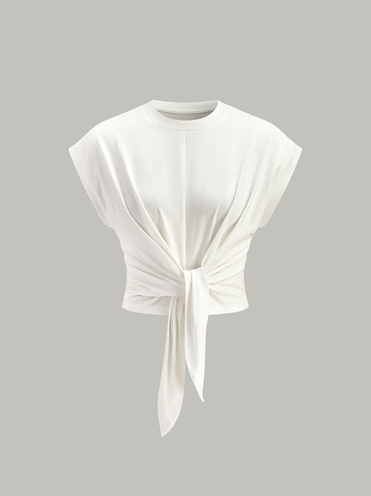 Önü Bağcıklı Kısa Kollu Üst