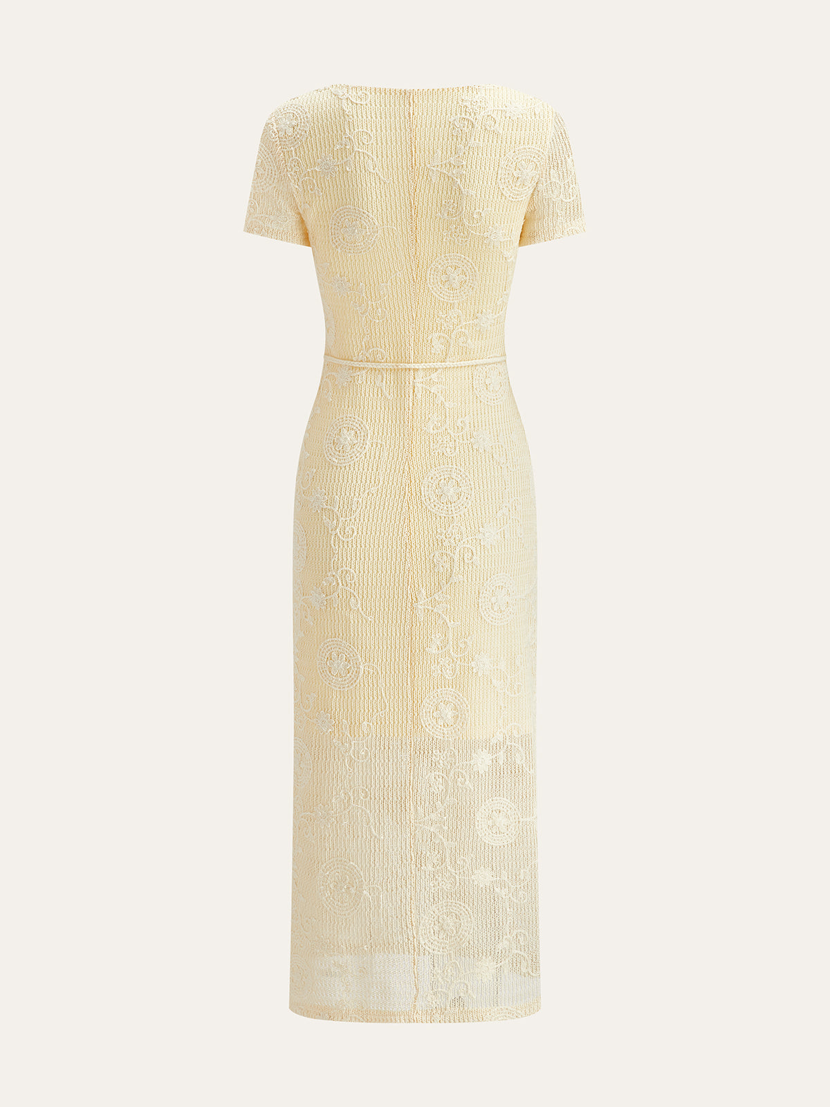 Tığ İşi Kemerli Midi Elbise