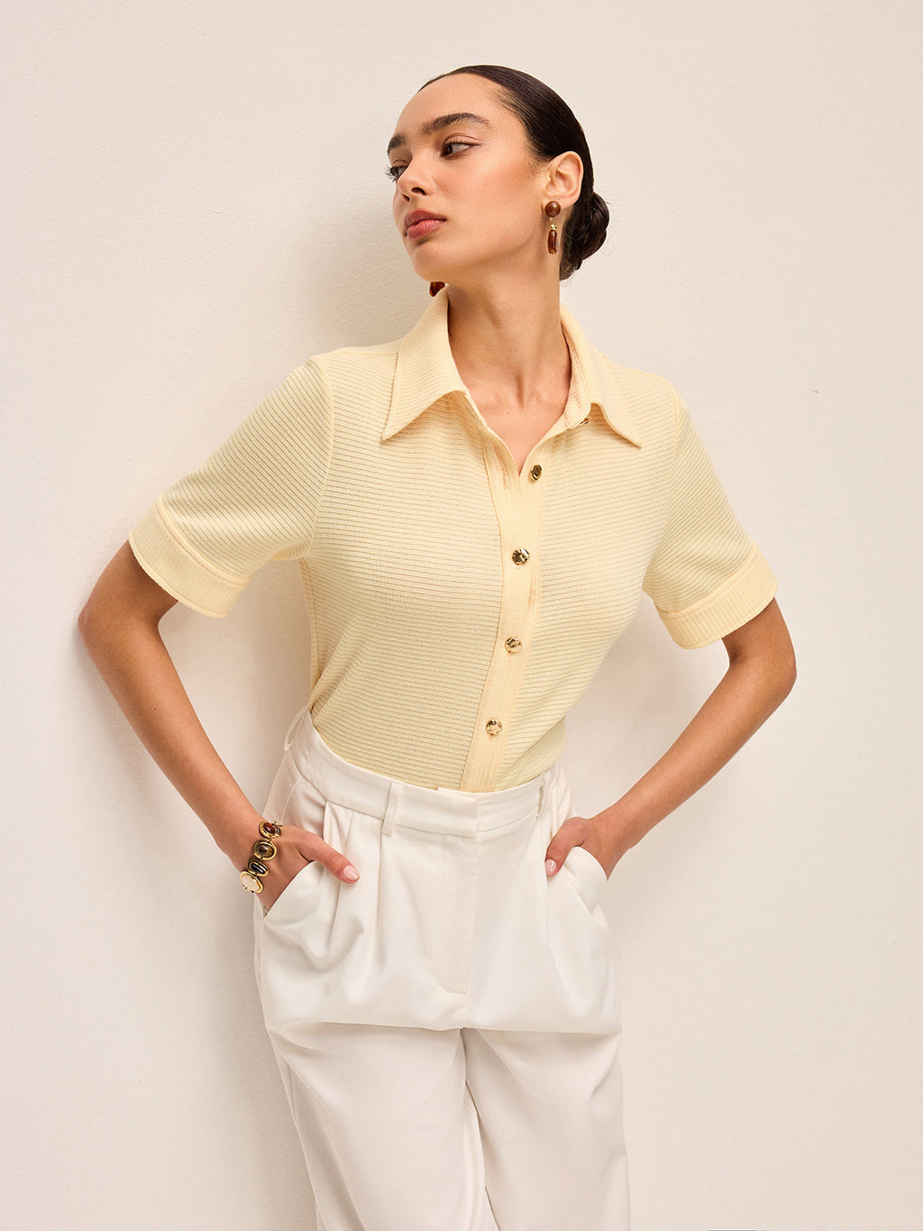 Kısa Kollu Örme Polo Gömlek