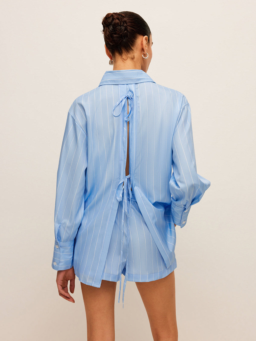 Çizgili Bağcıklı Gömlek
