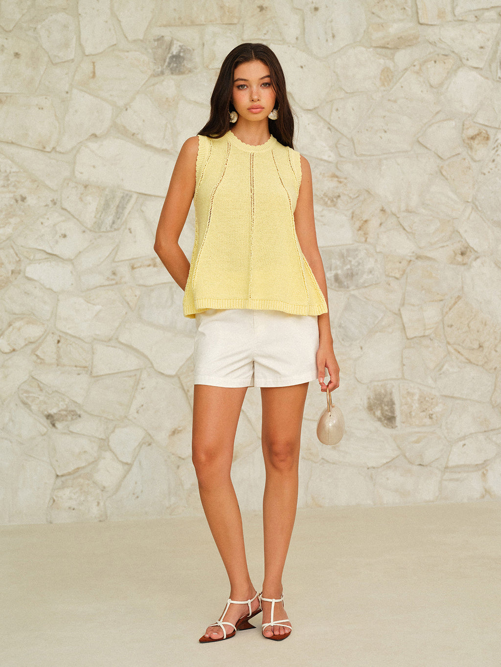 Gözlü Kırışık Yün Yelek