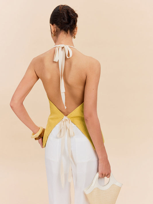 Pamuklu Ve Keten Askılı Üst Dekor Cepli