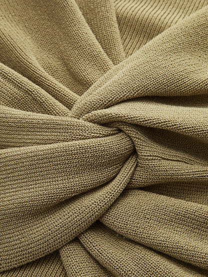 Örgü Büküm Önlü Tank Top