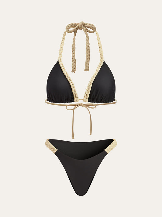 Örgülü Askılı Bikini Takımı