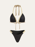 Örgülü Askılı Bikini Takımı