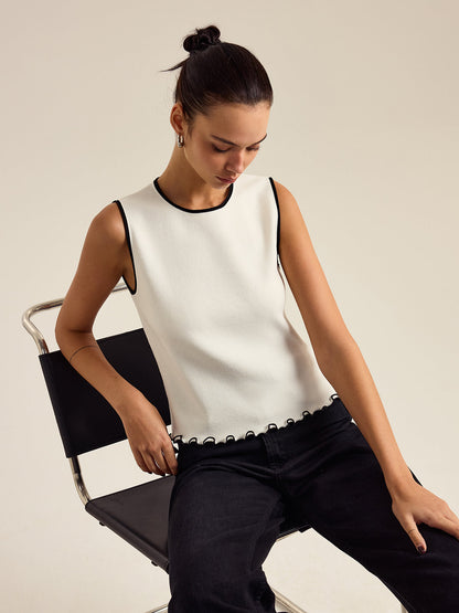 Kontrastlı Kesimli Tank Top