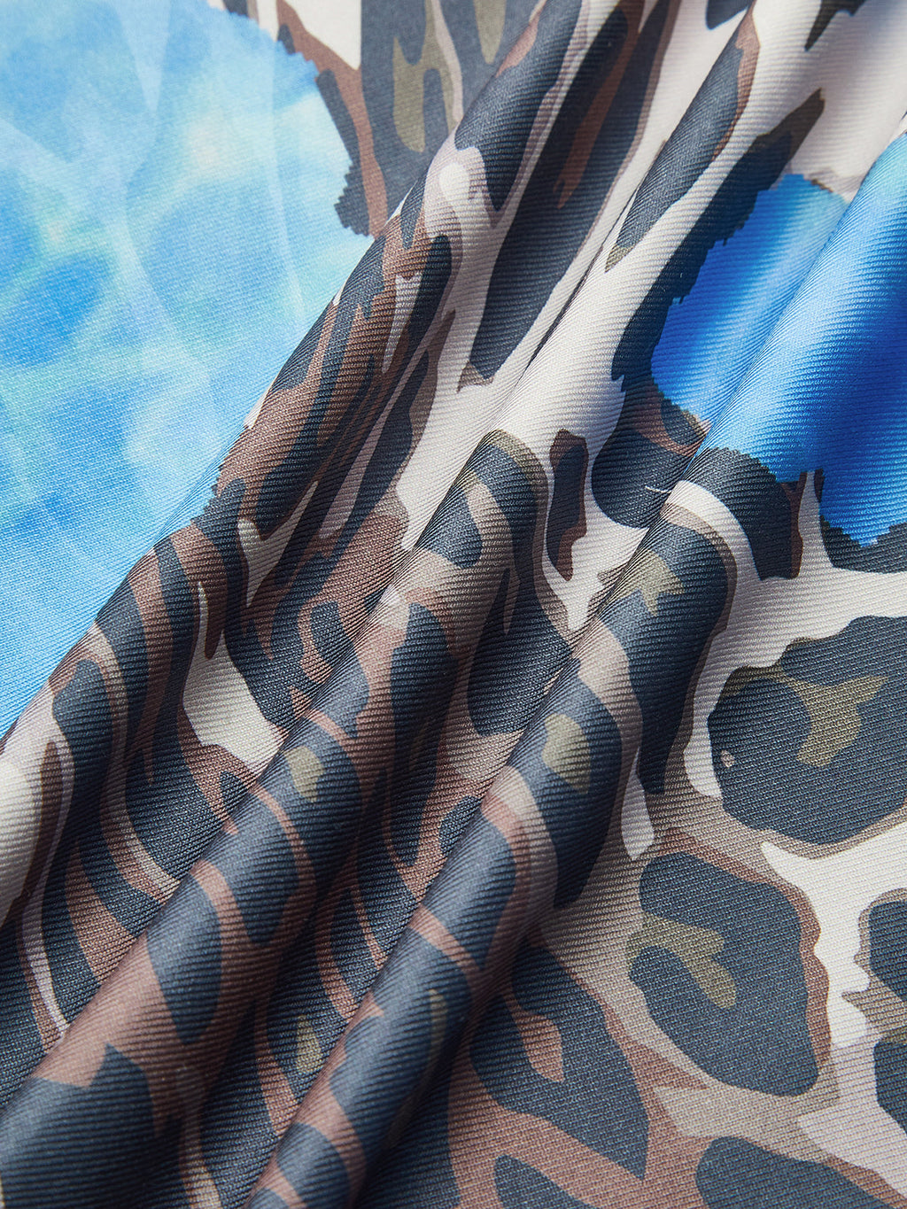 Leopar Desenli Uzun Elbise