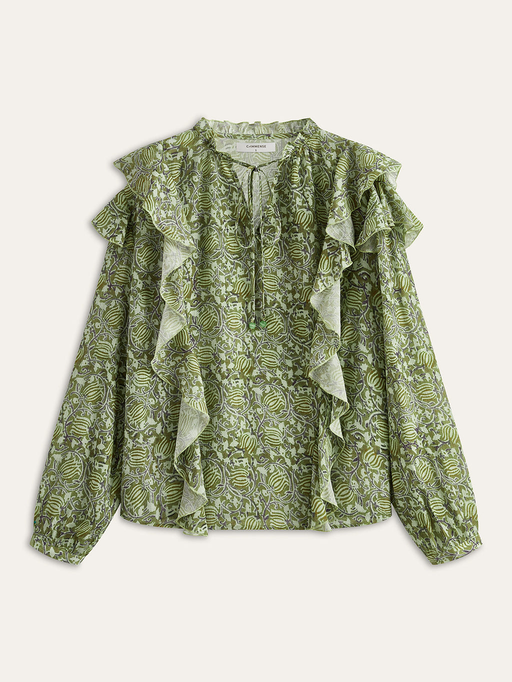 Çiçekli Volanlı Bluz