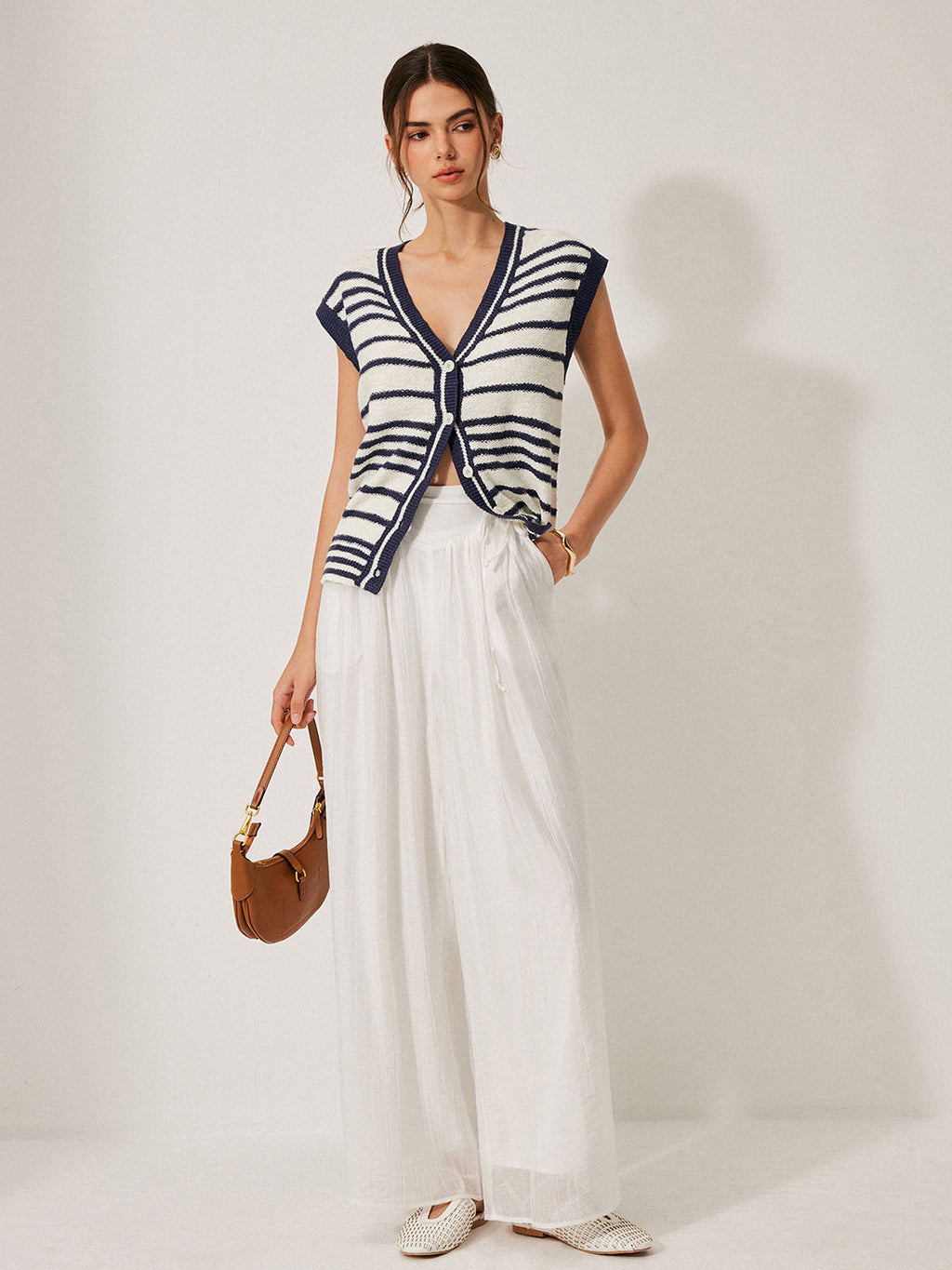 Çizgili Örgü Hırka