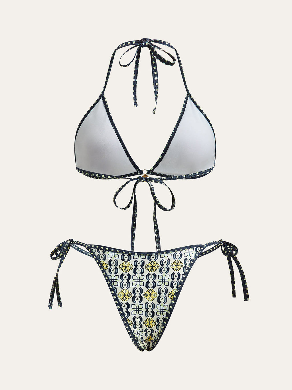 Desenli Halter Bikini Takımı
