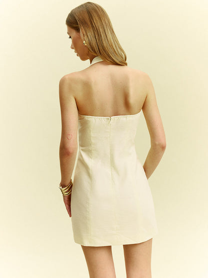 Halter Kesim Mini Elbise