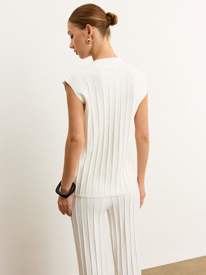 Kaburga Örgü V Yakalı Atlet