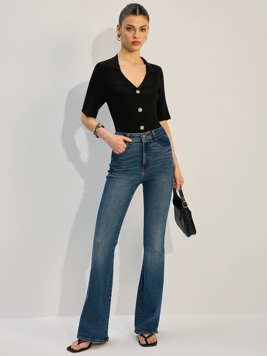 Örgü Düğmeli Bluz