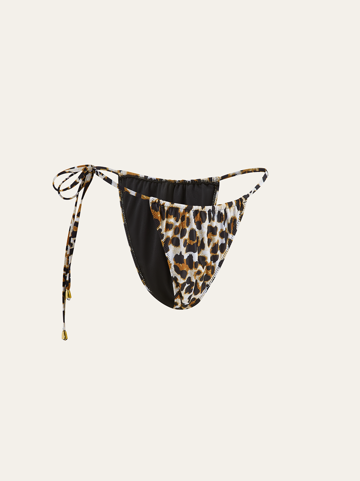 Leopar Desenli Bağcıklı Bikini Altı