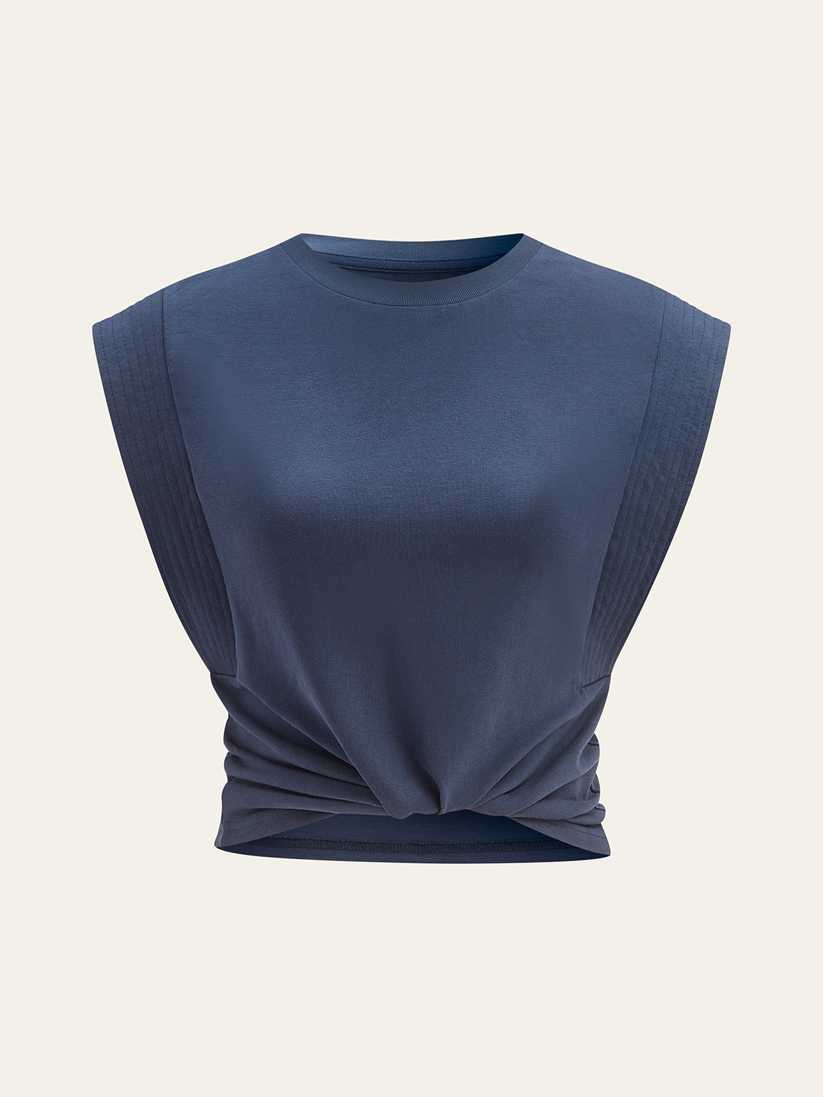 Düz Pileli Kolsuz Üst