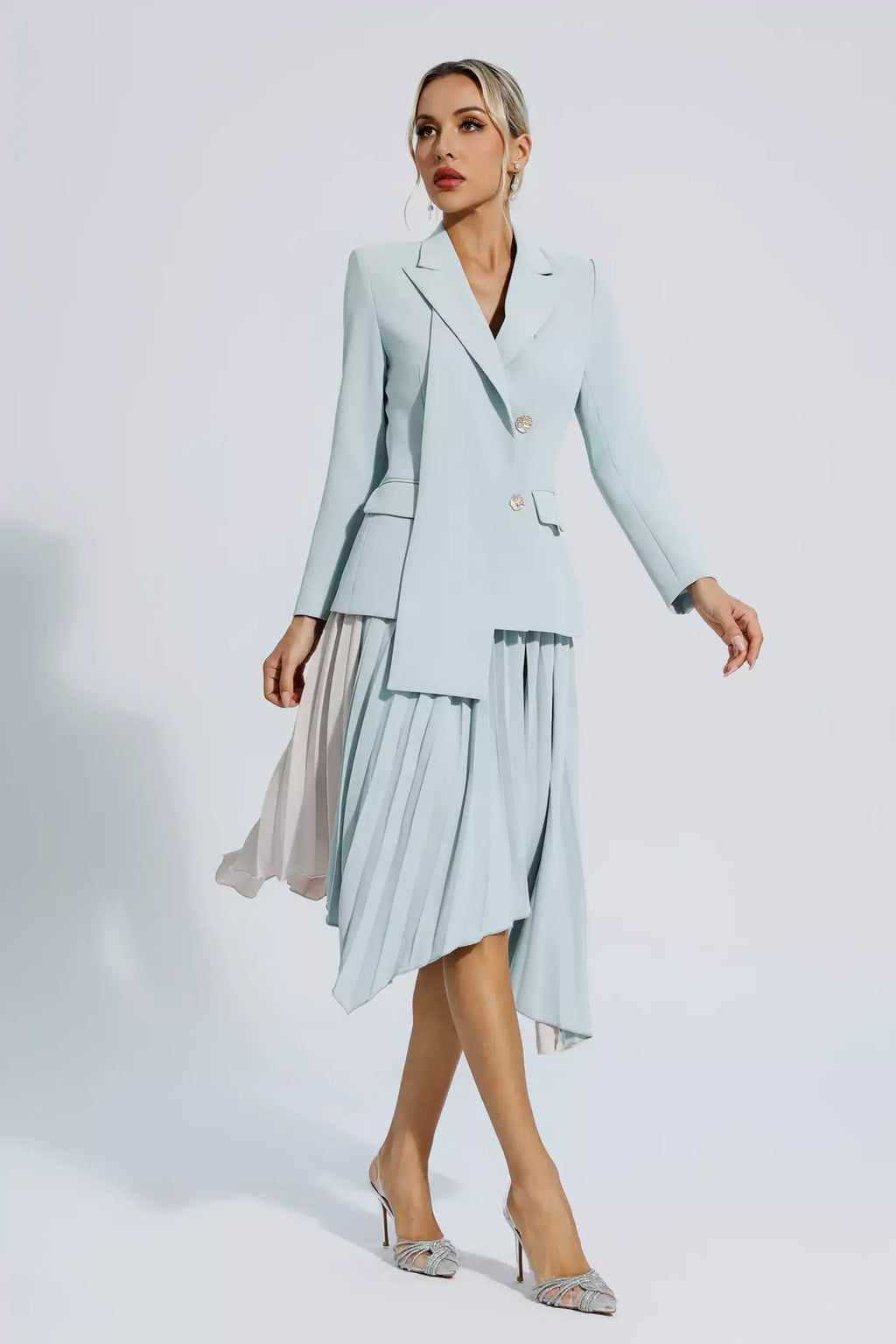 Blaire Gri Dantelli Blazer Takım