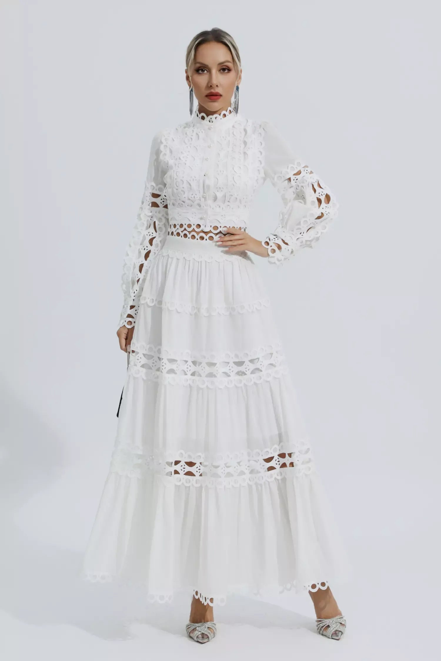 Bonnie Beyaz Dantel İçi Boş Takım