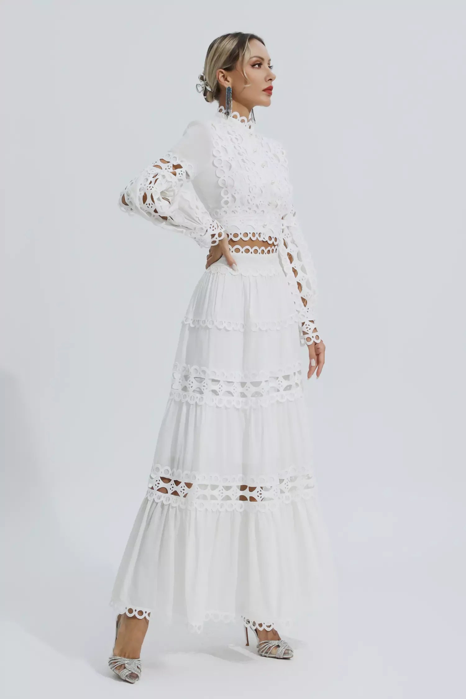 Bonnie Beyaz Dantel İçi Boş Takım