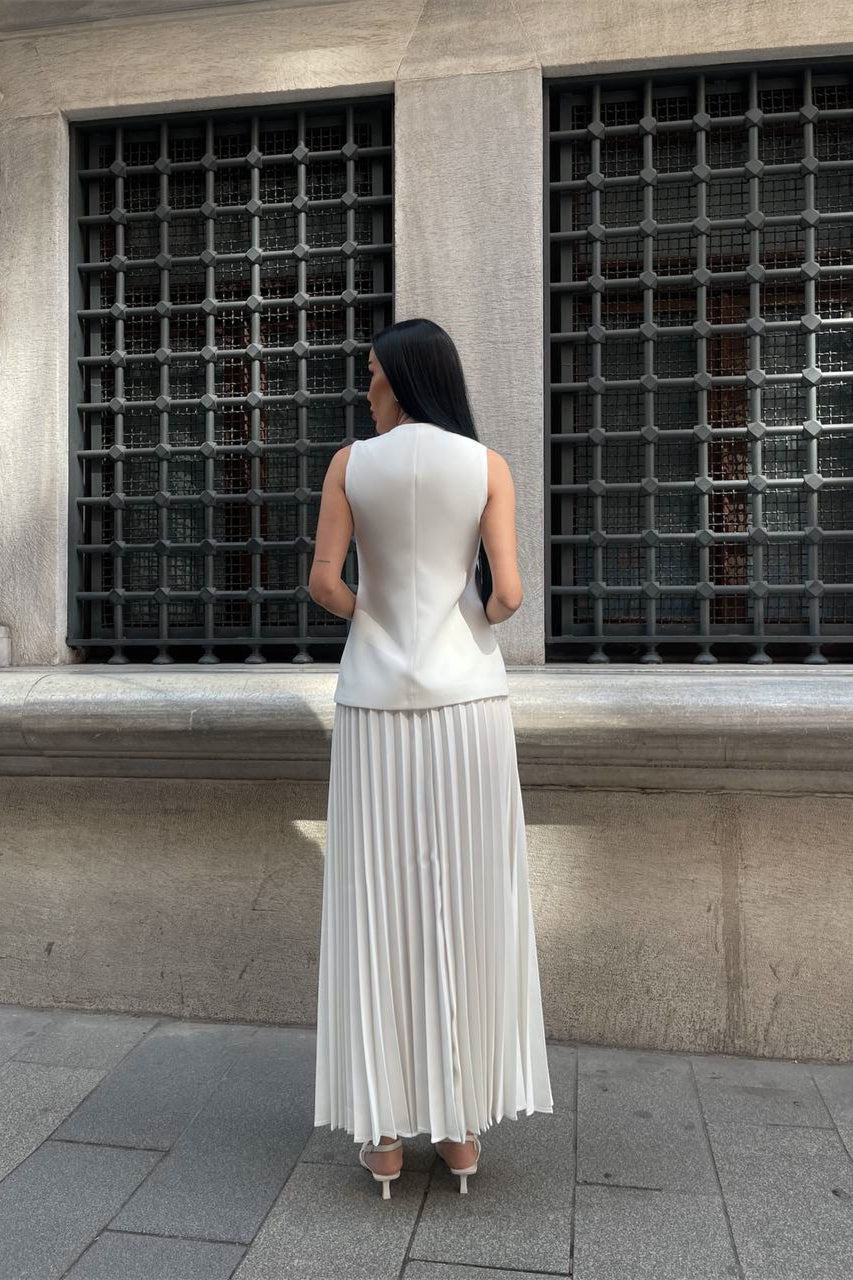 Salome Yelek Pileli Etek Takım