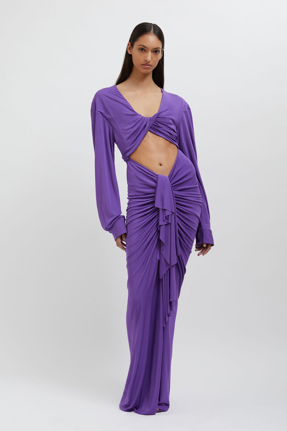 Donna Cut Out Drape Maxi Elbise