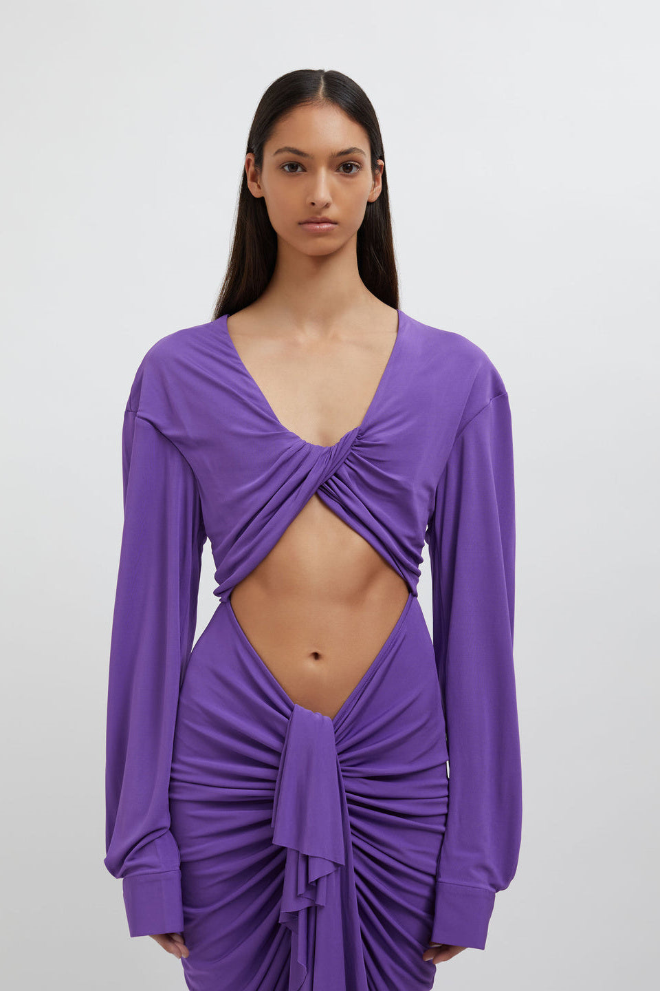 Donna Cut Out Drape Maxi Elbise