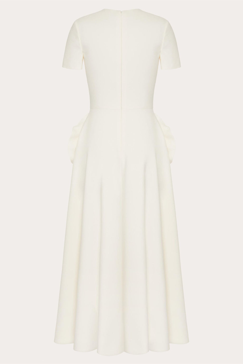 Ava Çiçek Aplikeli Kısa Kollu Midi Elbise