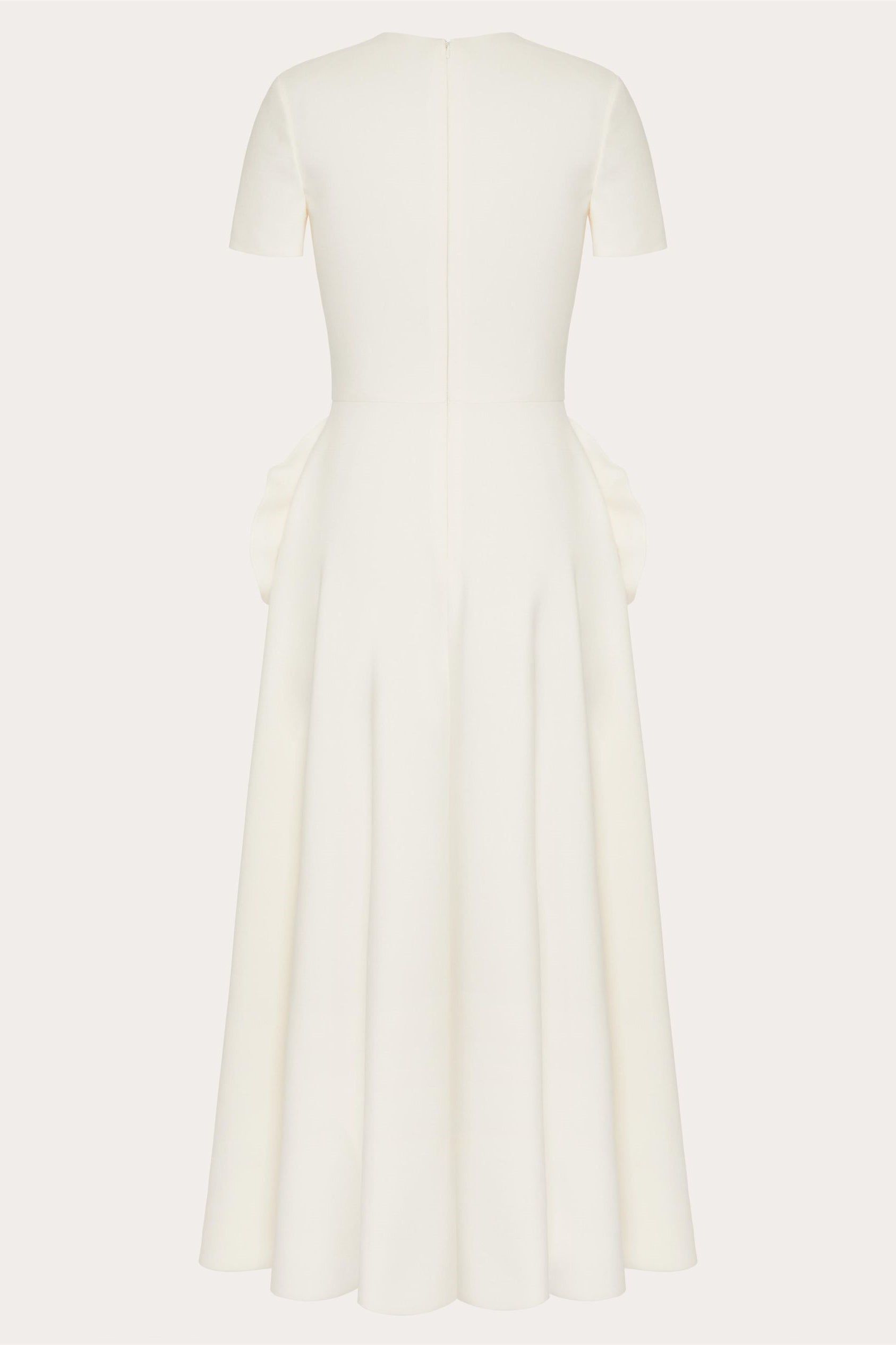 Ava Çiçek Aplikeli Kısa Kollu Midi Elbise