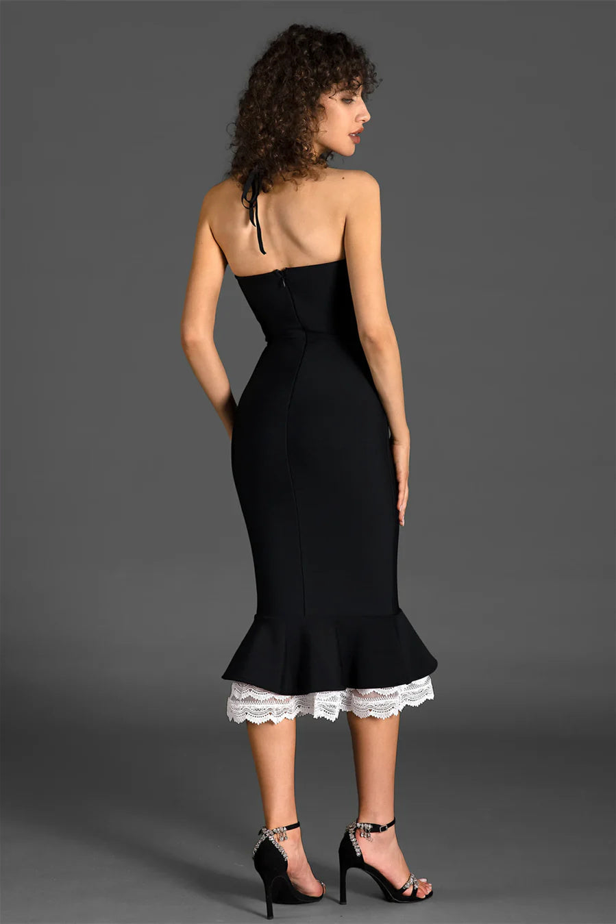 Katherine Dantelli Deniz Kızı Midi Elbise