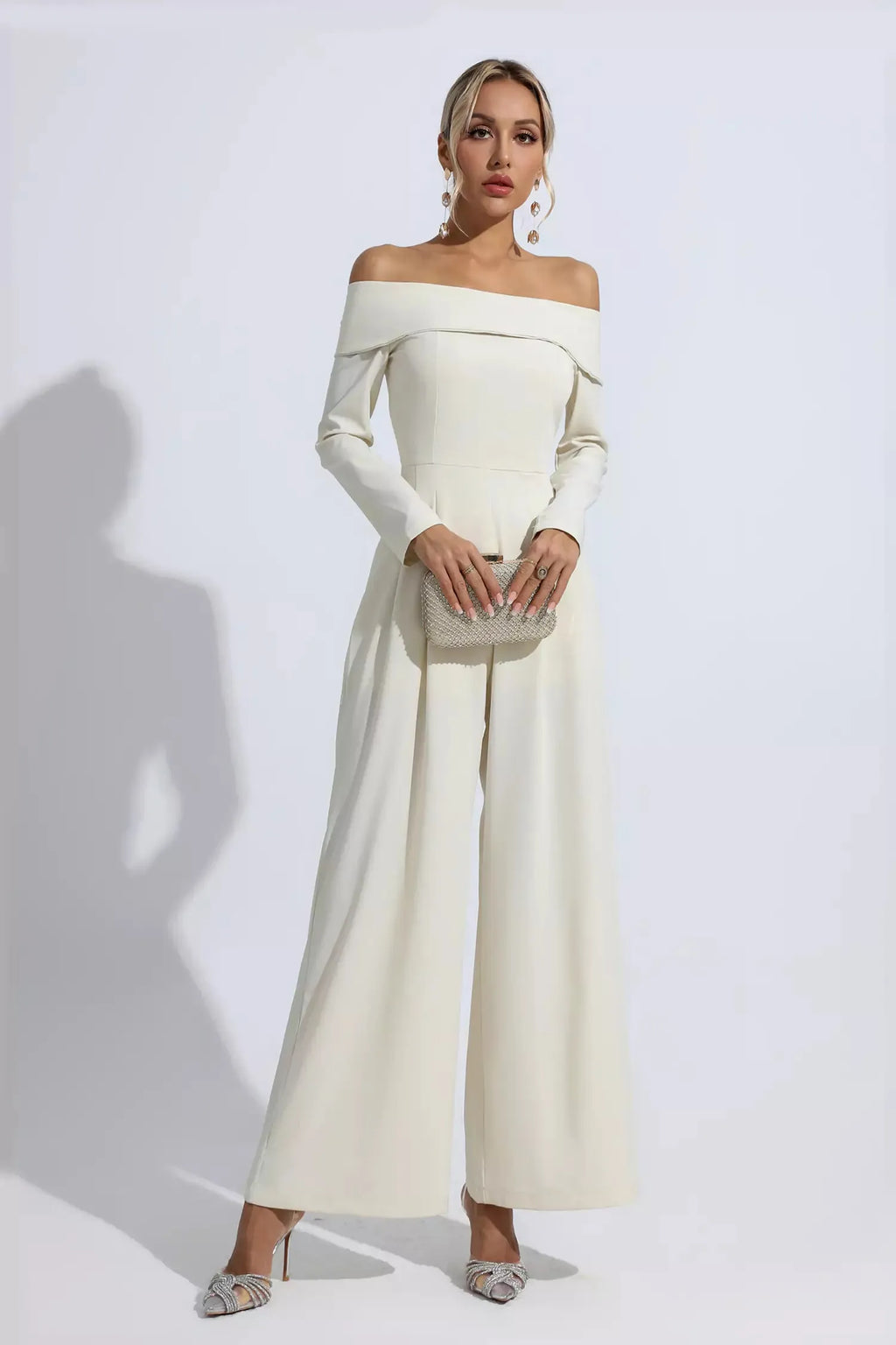 Cassidy Kayısı Düşük Omuz Drapeli Tulum