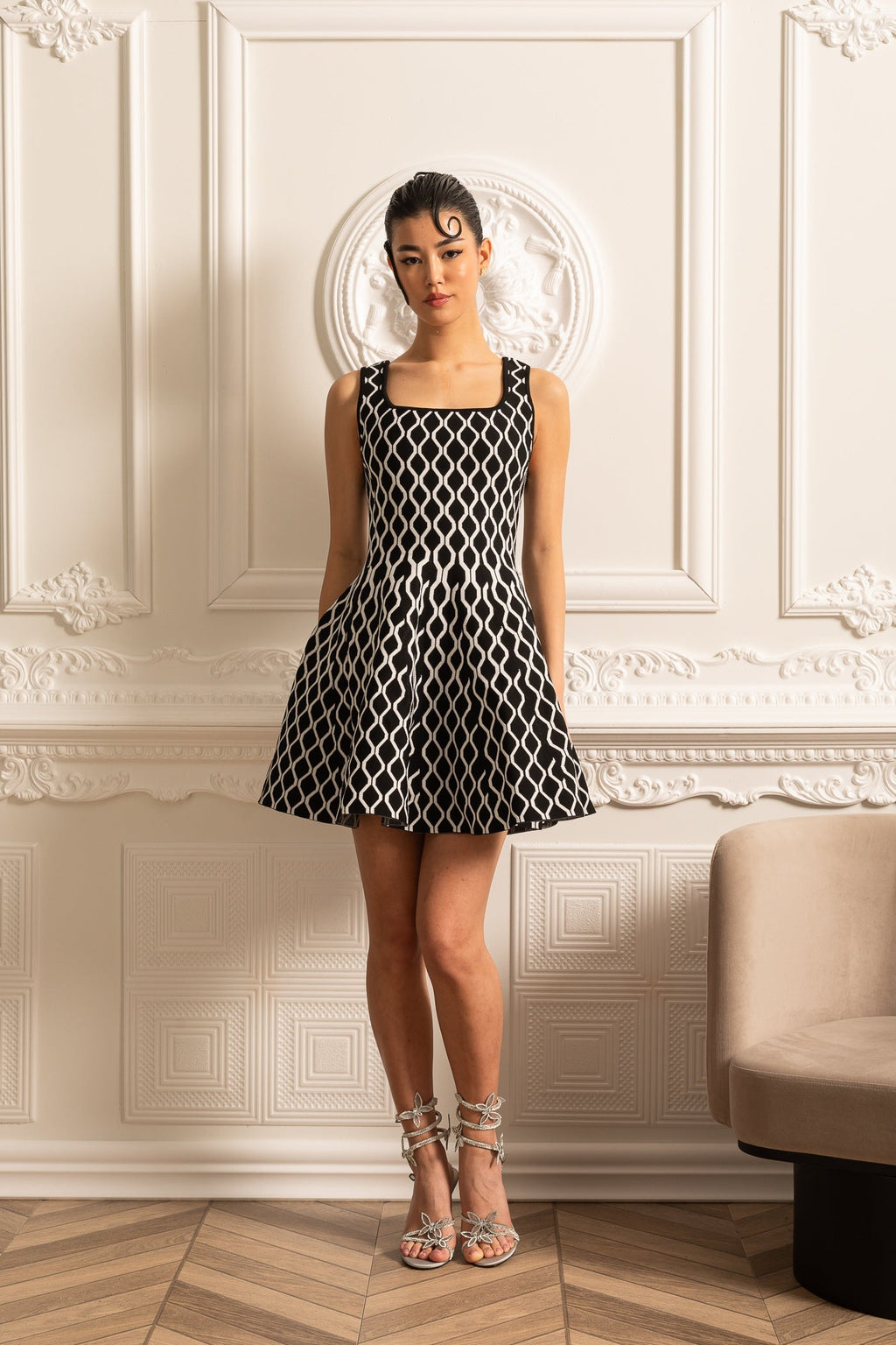 Desenli Mini Elbise